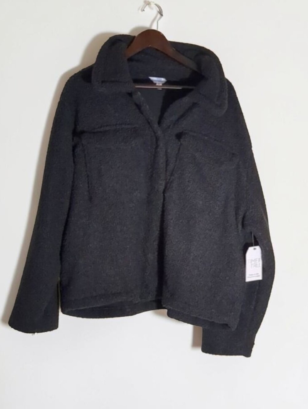 Time and Tru Charcoal Teddy Jacket Plus Size 2XL